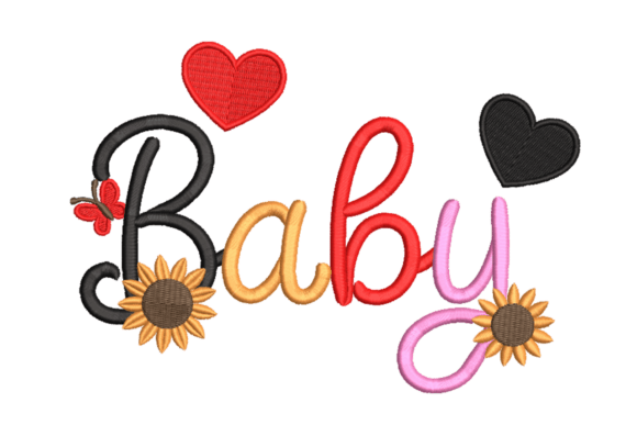Baby Script with Hearts Sunflowers Review