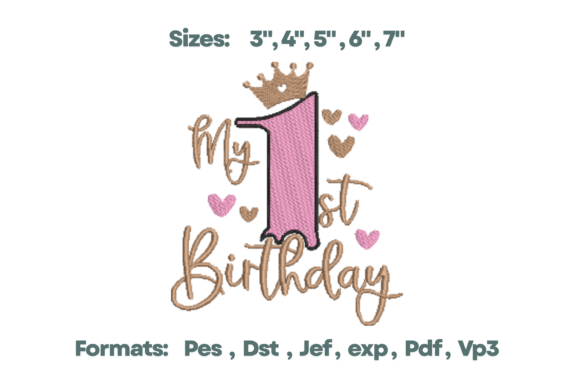 Review: My 1st Birthday Girl Crown Fill Stitch