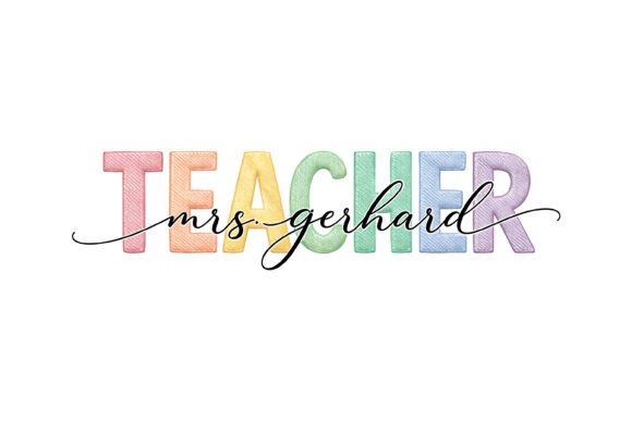 Review: Teacher Pastel Embroidery Name Script