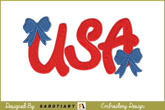 Review: USA with Bow Patriotic Embroidery Design