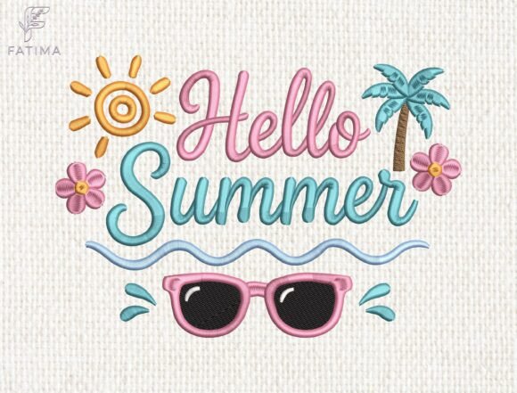 Reviewing Hello Summer Embroidery Design for Etsy Shops